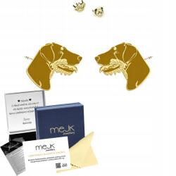 Mejk Jewellery Aranyozott fülbevaló német vadászterrierrel, 925-ös ezüst, ékszer ajándék Dedikációval (Kolczyki z psem Niemiecki Terier Myśliwski)