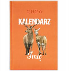 FunnyCase Könyvnaptár 2026 Őz *név* Narancssárga Ajándék Minta Mix (Kalendarz Pomarańczowy SARNY *IMIĘ*)