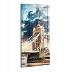 Wallfluent Üveg Falikép Látványos Grafika Tower Bridge Londonban 50x100 (010010010170100074757)