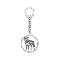 Mejk Jewellery Ezüst kulcstartó 925 francia juhászkutyával Beauceron Ajándék Gravírozás (Breloczek z Owczarek Francuski - Beauceron)