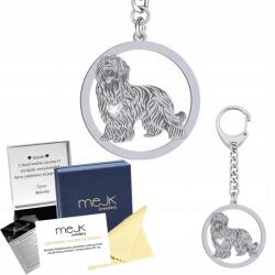 Mejk Jewellery Ezüst kulcstartó 925 Francia juhászkutya Briard Ajándék kulcstartó Gravírozás (Breloczek Owczarek Francuski Briard)