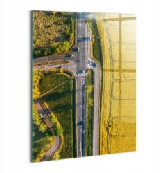 Wallfluent Üveg Fotókép Ajándék Ötlet Étkezőbe Drónfelvétel Mezőkről Poznań (010010010230100075422)