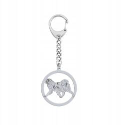 Mejk Jewellery Kulcstartó Ezüst Japán Kína 925 Ajándék Dedikálás Gravírozás Ingyenes (gadżet z psem Japanese Chin)