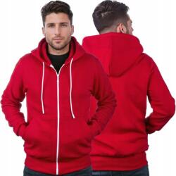 Carlo Lamon Piros cipzáras férfi kapucnis pulóver Lamon Premium- Lengyel Márka XL