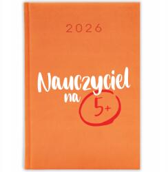 FunnyCase Könyvnaptár 2026 Tanár 5+ Narancssárga Ajándék Mix Minták (Kalendarz Pomarańczowy NAUCZYCIEL NA 5+)