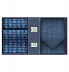  Ajándék szett férfiaknak: sötétkék kockás nyakkendő. párnahuzat sötétkék (SK01)