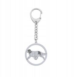 Mejk Jewellery Ezüst kulcstartó kutyával Landseer 925 Ajándék Gravírozás Ingyenes (Brelok z Landseer)