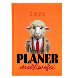 FunnyCase Könyvnaptár 2026 A5 Narancssárga határidőnapló Lehetőségtervező Minták (Kalendarz Planer Możliwości Pomarańczowy)