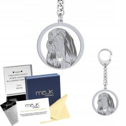 Mejk Jewellery Ezüst kulcstartó kutyával Bearded Collie 925 Ékszer Nő Gravírozás Ingyenes (BRELOK Z BEARDED COLLIE)