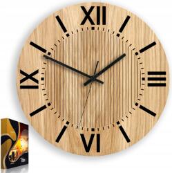 ModernClock Santiago fa falióra 33 cm- jól olvasható nappaliba, Ultra Csendes (SantiagoWood)