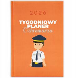 FunnyCase Könyvnaptár 2026 Biztonsági Őr Tervező Narancssárga Ajándék Minták (Kalendarz Pomarańczowy PLANER OCHRONIARZA)