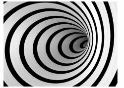 DecoNest Fotótapéta Fekete-fehér 3D alagút 250X193 (A0-XLFTNT0054)