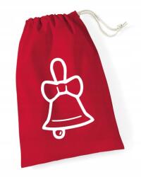  Mikulás zsák piros Közepes 25x30 ajándékokhoz (CHRISTMAS-DZWONEK1_WHT|WM115-RED-S)