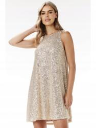 Awama Flitteres mini trapéz ruha halther nyakkivágással, Bézs S