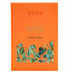  Könyvnaptár A5 2026 Éves tervező Narancssárga Az Ön neve Varázsló (Planer 26 Pomarańczowy Twoje Imię)