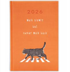 FunnyCase Könyvnaptár 2026 Walk Slowlu Cipő Never Walk Back Narancssárga Minták (WALK SLOWLU BUT NEVER WALK BACK)