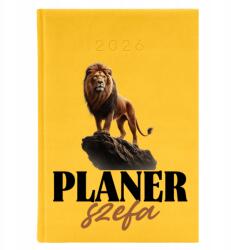 FunnyCase Könyvnaptár 2026 A5 Sárga Napi határidőnapló Séf tervező Minták (Kalendarz Planer Szefa Żółty)