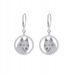 Mejk Jewellery Ezüst fülbevaló csehszlovák farkaskutyával 925 női Gravírozás Ingyen (Wilczak Czechosłowacki)