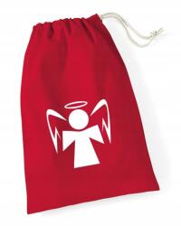  Mikulás zsák piros Xxs 10x15 cm ajándéknak (CHRISTMAS-ANGEL_WHT|WM115-RED-XXS)