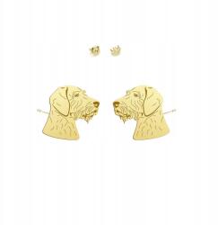 Mejk Jewellery Arany fülbevaló kutyával Magyar vizsla Durvaszőrű 925 Ajándék Dedikálás (Wyżeł Węgierski Szorstkowłosy)
