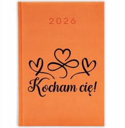 Naptár Narancssárga 2026 A5 Határidőnapló Ajándék Édes Szeretlek Minta (KALENDARZ 2026 POMARAŃCZOWY KOCHAM CIĘ)