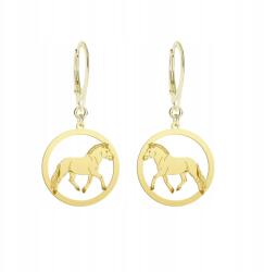 Mejk Jewellery Aranyozott fülbevaló fjordi lóval, 925-ös ezüst, ajándék nőknek, ékszer, gravírozható (Kolczyki Złote Koń Fiordzki 925 )