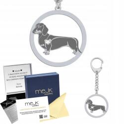 Mejk Jewellery Ezüst kulcstartó rövidszőrű tacskó 925 Ajándék Nő Gravírozás Ingyenes (Brelok z Jamnikiem Krótkowłosym)