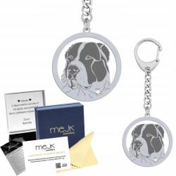 Mejk Jewellery Kulcstartó Közép-ázsiai juhászkutyával 925 Ezüst Ajándék Nőnek Gravírozás (breloczek z psem Owczarek Środkowoazjatycki)
