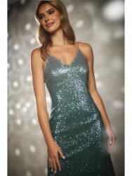 Awama Estélyi flitteres maxi ruha vállpántokkal, ombre zöld, M