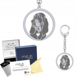 Mejk Jewellery Ezüst kulcstartó kis gascogne 925 ajándék kulcstartó Gravírozás (Brelok z Mały Gończy Gaskoński)