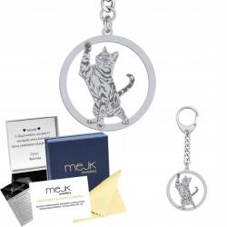 Mejk Jewellery Ezüst kulcstartó Bengal Cat 925 Ajándék Ékszer Gravírozás Ingyenes (brelok srebrny do kluczy z Bengal Cat)