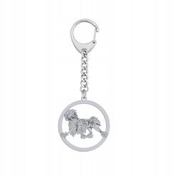 Mejk Jewellery Ezüst kulcstartó kutyával Oroszlán kutya 925 Ajándék Ékszer Gravírozás (Brelok z Lwi Piesek)