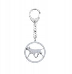 Mejk Jewellery Ezüst kulcstartó kutyával Perro De Presa De Canario 925 Gravírozás Ingyenes (breloczek z psem Perro De Presa De Canario)