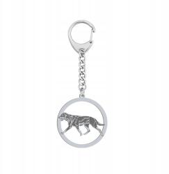 Mejk Jewellery Ezüst kulcstartó 925 francia juhászkutyával Beauceron Ajándék Gravírozás (Brelok z Owczarek Francuski - Beauceron)