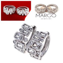 Xuping 920c Ezüst fülbevaló, aranyozott, fehér cirkónia kövekkel, Xuping, lógós