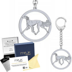Mejk Jewellery Perzsa agár kulcstartó Saluki 925 Ajándék Ékszer Gravírozás Ingyenes (BRELOCZEK Z PSEM CHART PERSKI-SALUKI)