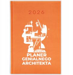 FunnyCase Könyvnaptár 2026 Zseniális Arichitekt Narancssárga Ajándék Minták (Kalendarz Pomarańczowy GENIALNY ARICHITEKT)
