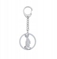 Mejk Jewellery Ezüst kulcstartó Sziámi macska 925 Ékszer Ajándék Gravírozás Ingyenes (breloczek do kluczy z Kot Syjamski)