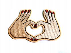 Bajka Termo Rávarrható Hímzett Folt Kéz Alakú Szív, Szív (GOUST)