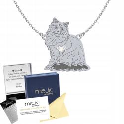 Mejk Jewellery Ezüst nyaklánc szibériai macskával 925 Ajándék Ékszer Gravírozás Ingyenes (Naszyjnik Srebrny Kot Syberyjski) - allegro - 15 205 Ft