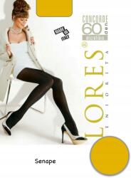 Lores átlátszatlan harisnyanadrág Lores Concorde 60 Den Senape méret 4-L, elegáns és tartós