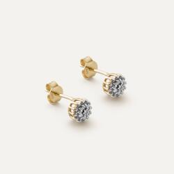 Giorre Arany Virág Fülbevaló Gyémántokkal 585 Stift Elegáns Ékszer Giorre (5905804378902)