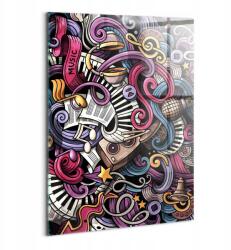 Wallfluent Fotókép Üvegre, Látványos a Nappaliba Hangszerek (010010010240100074930)