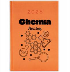 FunnyCase Könyvnaptár 2026 Kémia Hölgy *név* Narancssárga Ajándék Minták (Kalendarz Pomarańczowy CHEMIA PANI *IMIĘ*)