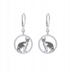 Mejk Jewellery Ezüst fülbevaló Cornish Rex macskával 925 Női Ékszer Születésnap Gravírozás (Kolczyki Srebrne Kot Cornish Rex)