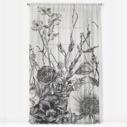 Fabricsy Kész Függöny Fémkarikákkal, Gyönyörű Virágos Mintával, 140x260 cm, Fémkarikás/Körös Rögzítéssel (tfw-p-140x260-1017809518)