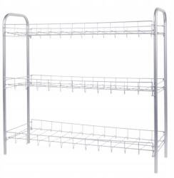 Tomado Fém Cipőtartó Állvány Ezüst 3 Szintes 9 Pár Cipőnek (1589)