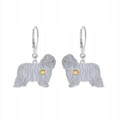 Mejk Jewellery Ezüst fülbevaló kutyával Lengyel Alföldi juhászkutya 925 Nő Ajándék Gravírozás (Polski Owczarek Nizinny PON)