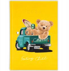 FunnyCase Naptár Sárga 2026 Határidőnapló Ajándék Motiváció Chillout Teddy Bear Wz (KALENDARZ 2026 ŻÓŁTY CHILLOUT TEDDY BEAR)