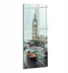 Wallfluent Üvegkép Fotó Üveg Hálószobába Inspiráló Esős London 50x125 (010010010180100075653)